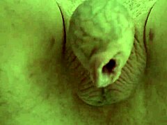 dude, this huge tattooed cock cums from anal fisting