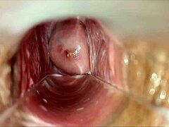 pulsating orgasm ripples through her vagina during an intense solo session with a speculum.