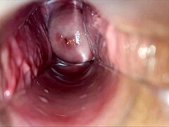pulsating orgasm ripples through her vagina during an intense solo session with a speculum.
