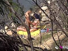 outdoor thrill as noa hooks up with a guy by the lake for fun