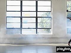 skinny ebony ballerina jahla pope STRIPS NAKED during intense daily workout.
