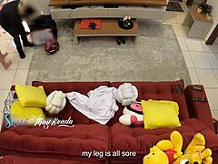 Hot wife Thay Ksada seduces delivery man for intense sofa fucking in her house