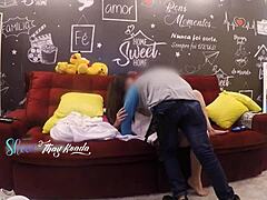 Hot wife Thay Ksada seduces delivery man for intense sofa fucking in her house
