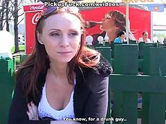 Redhead Picked Up and Banged in Park