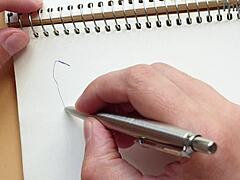 quick sketch of parker ballpoint pen in my sketchbook with doggy-style foot focus