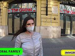 Horny Czech brunette Taylee Woods dives into a wild threesome with two studs in Budapest