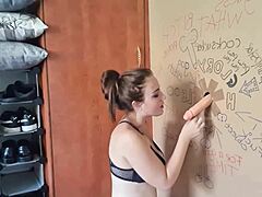 How does this tattooed girl manage glory hole action?