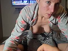 taking a hard cock deep in her mouth