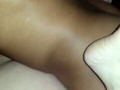hot girlfriend amelia harper takes big black cock in ass for creampie.