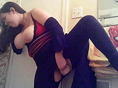 hey, watch this horny slut play with bondage