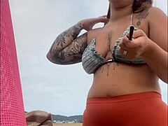 I'm at the beach, swollen and wet, ready for some action!