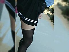 fucking my dildo outside near neighbor's yard