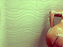 Latina Stepmom Caught on Camera Showering in Homemade Video Clip.