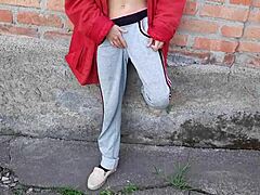 Brunette Masturbates Pussy in Garden Until Neighbors Spot Her Lesbian Play