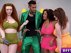 Three BFFs Brina, Scarlet, and Megan get Mike Skywalker hard together