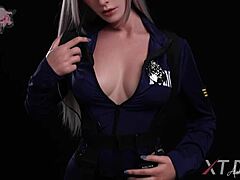 Hey Hannah, why's this blonde slut cop naked with XTdoll?