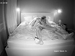 Skinny Babe in Night Vision 69 and Cowgirl Ride on Voyeur-House TV