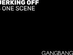 GangbangCreampie, how does this big-tittied redhead squirt so much in juicy gangbang?