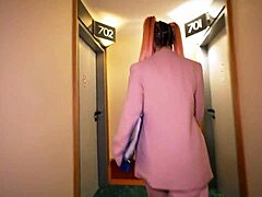 nympho hotel worker tricks guest into steamy room action. she seduces with ease.