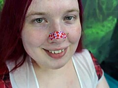 Chubby Tranny Booty Shakes and Twerks with Dildo in Closeup Fuck