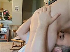 Soft femdom play on the sofa with my wife turns into a wet creampie surprise