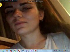 Wow, sexy girl flashes big boobs on webcam!