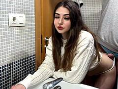 mi casero bangs me quick in bathroom while boyfriend's in kitchen 😱