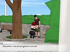 Why is this hot milf sucking and fucking a monster cock in public double penetration? - Devine Heel 3D game