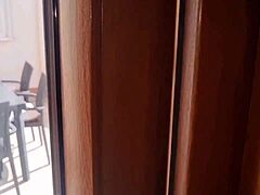 oh man i'm so horny showing off in public with cumshot on the terrace 😈