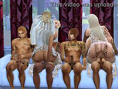 Two Sexy Whores Paula and Lana Get Fucked Hard Together by Monster BBC in Wild Gangbang!