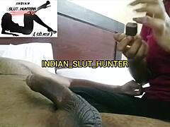 Indian slut takes cum in mouth.