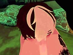 In VRCHAT this FEMBOY SUCKS my big cock like a pro in gay action