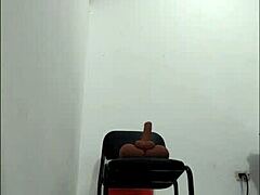 Very slutty student grabs her toy and fucks it hard in the principal's office while wearing lingerie and skirt for kinky domination roleplay