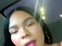 Real Taxi Ride with Flashing and Masturbating Using Dildo to Taste Creamy Pussy