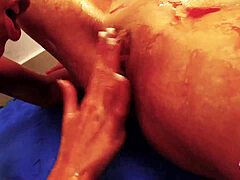 Wrestling practice gets sticky with syrup 😏 Then it turns into wild lesbian threesome fingering and licking!