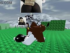 Cowgirls breeding in Roblox swordfight game with outdoor riding action.