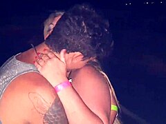 Latina amateur with big ass joins African fetish reality at Paty Bumbum carnival party on beach