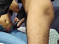 Brunette babe begs for hard fucking from big fat dick in oiled close-up domination