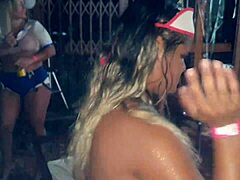 Latina amateur with big ass joins African fetish reality at Paty Bumbum carnival party on beach