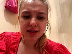 quick risky encounter in a public changing room with a curvy teen