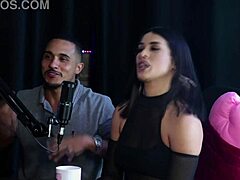 Morena Safada Strips Showing Tits And Gets Pussy Licked After Saying She Likes Fingering Men's Ass