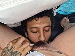Young slut shakes and cums hard on big black cock in bedroom bareback action