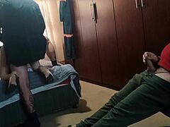 can my stepdad and his friend both fuck me hard in bedroom at once