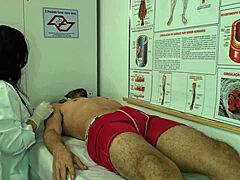 Brazilian nurse gets aroused by patient erection and licks his big cock in hospital