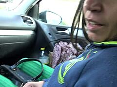 Amateur Stepmom Delivers Intense Handjob to Virgin Stepson on His 18th Birthday in Car