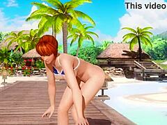 kasumi teases nude on the beach with close-up views of her big ass in an erotic display