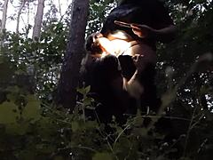 I'm fucking my stepsister deep in her mouth out in the woods to avoid her boyfriend.