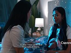 Teen has wet dream about stepmom's pussy leading to squirting orgasm and licking session