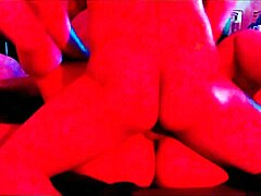 Safada Hints at Wild Orgy with Four Friends under Red Light and Funk Music