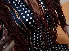 Office coworker's girlfriend fulfills fetish by touching herself sexily at work in amateur tape